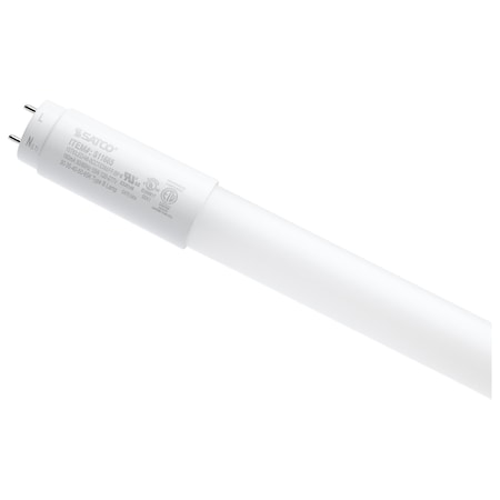 Satco 15W T8 LED, 48 Inch, 30K/35K/40K/50K/65K CCT, Medium Base, Type B Ballast Bypass, 120-277V, Frost S11665